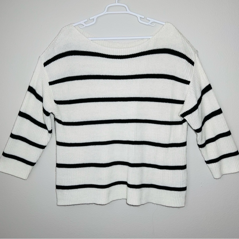 SHEIN Curve Striped Asymmetrical Neckline Batwing Sleeve Women’s Sweater 2XL
